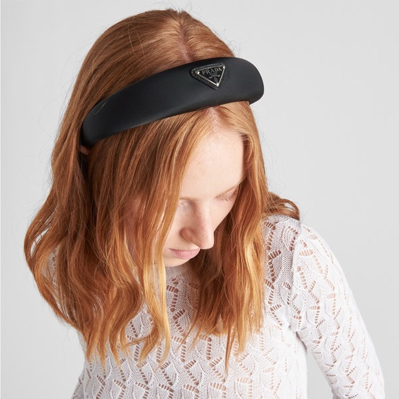 PRADA BLACK RE-NYLON HEADBAND - Picture 8 of 8